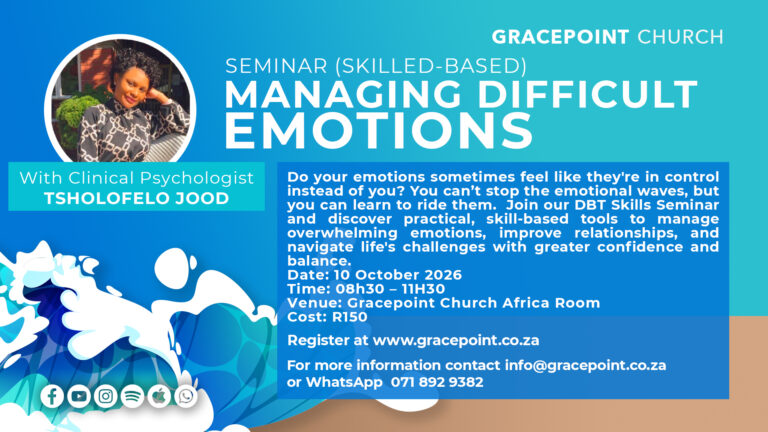 
        
            Upcoming
        Managing Difficult Emotions Seminar